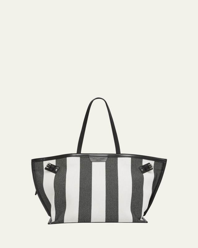 Days Striped Canvas Tote Bag